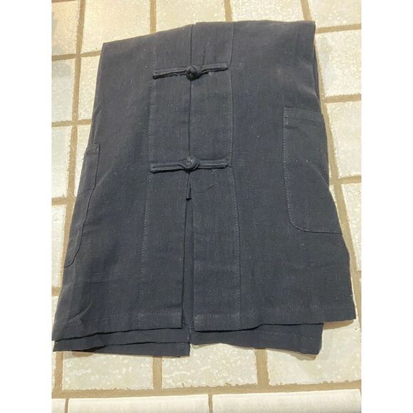 Chinese Style Black Cotton Linen Harori Jacket Size 5XL - Picture 4 of 7